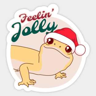 RAPTOR Leopard Gecko, Christmas Edition! Feelin Jolly! II Sticker